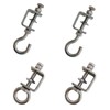 4Pcs Stainless C Clamp with Ring;Heavy Duty Hanging J Hook/pipe