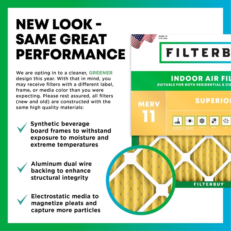 Filterbuy 14x30x1 Air Filter MERV 11 Allergen Defense (5-Pack), Pleated