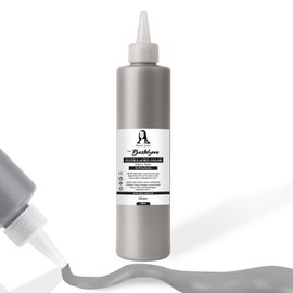 Fabric Paint 500 ml Washable Textile Paint T-Shirt Colour for Light Fabrics Machine Washable Textile Paint Fabric Paint Fixation by Ironing (Silver)