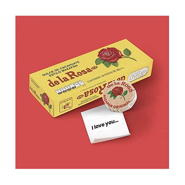 Mazapan Toasted Coconut De La Rosa (30 Pieces) 630 grams the traditional and classical well know Marzipan with a tropical twist Mexican candy fancy snacks soft tasty delicious