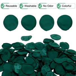 M METERXITY 600-Pack Silk Artificial Flower Rose Petals, 1.38x1.38 Inch Silk Rose Petals Wedding Faux Flowers for Wedding/Party/Aisle Runner/Bridal Shower/Table Decor [Dark Green]