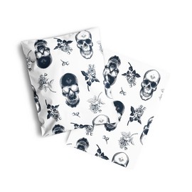 Package Mint Poly Mailers 14 x 19 100 Pack | Waterproof & Tear Resistant Mailing Envelopes for Small Business Supplies | Shipping Bags for Clothes | Cute Shipping Bags for Small Business - Skull Rose