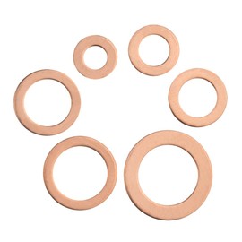 BGTXINGI 110Pcs 6 Kinds Copper Sealing Washers Copper Flat Gasket Oil Sealing Washer Box 1/4’’ 5/16’’ 3/8’’ 7/16’’ 1/2’’ 5/8’’