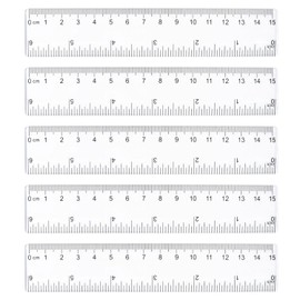 5 PCS 15cm Plastic Ruler Set Transparent Straight Ruler Measuring Ruler Tool Shatterproof Rulers Stationery Ruler School and Office Supplies for Student School Office Teaching Ruler