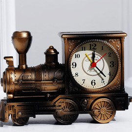 Toyvian Vintage Retro Train Train Alarm Clock Quartz Alarm Clock Decorative Alarm Clock Style Students Alarm