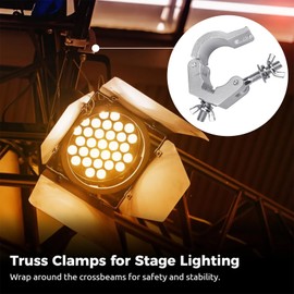 Forreen Truss Clips 48-51 mm, Pack of 4 Quick Buckle Stage Lighting Clamp Strong Load Capacity 100 kg Premium Lighting Clamps for Movable Stage Lights and Headlights
