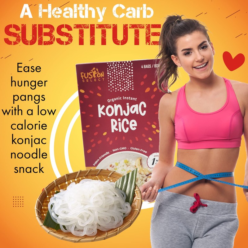Fusion Select 4 Packs Organic Konjac Noodles - Shirataki Rice