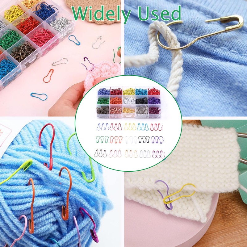 iJiZuo 450pcs Safety Pins with Clear Case(15 Colors)