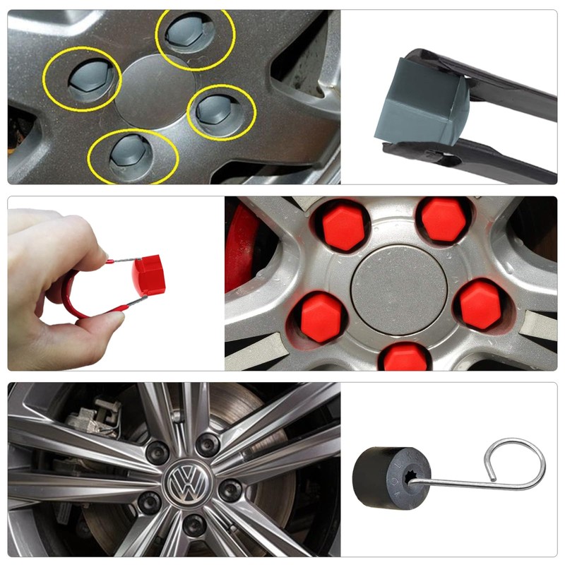 XIANGLONGY 6-Piece Set Wheel Bolt Caps Puller, Wheel Nut Caps