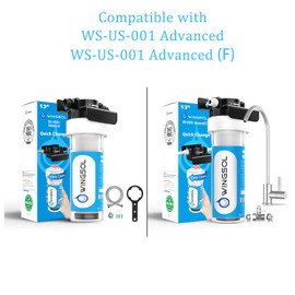 WINGSOL WINGSOL Under Sink Water Filter Replacement with Multi Layer Pleated Material, Removes 99.99% Chlorine, Lead, Heavy Metals, Odors/Contaminants, Model# WS-USRF-001 advanced: Lead Reducer