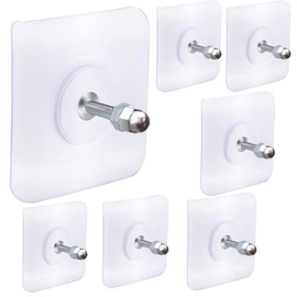 Celbon Transparent Shower Caddy Adhesive Hooks, 4-Pack, Strong Sticker Pads for Bathroom & Kitchen Storage, Up to 5kg Each, Wall Mount