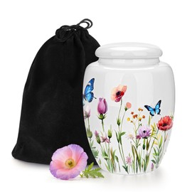 4.33 Inches Small Cremation Urn for Human Ashes Ceramic Decorative Keepsake Memorial Urn for Burial Handcrafted Medium Funeral Urn for Adult Male Female