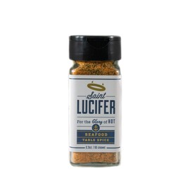Saint Lucifer Spice Co Seafood Seasoning Table Spice, 2.3 ounce glass jar, Made In The USA, Gluten Free, Sugar Free, Vegan, Vegetarian