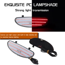 Tonsya For 1997 1998 1999 2000 2001 2002 2003 2004 C5 Corvette Inner Door Panel Reflector Plate Light Clear Lens Red LED Front Left/Right Side 10295148