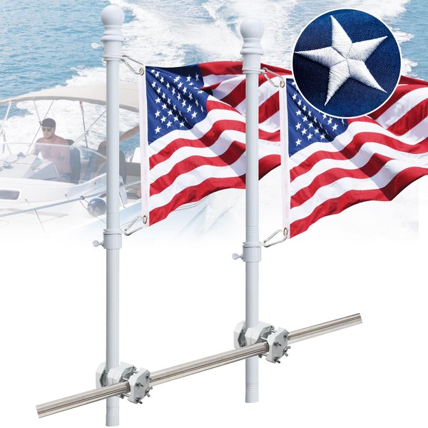 Boat Flag Pole Kit with Boat Flag - Include 15-48"
