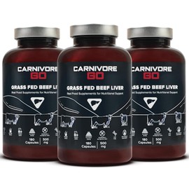 Grass Fed Beef Liver Capsules - 3X Pack, 180 x 500mg - UK Made