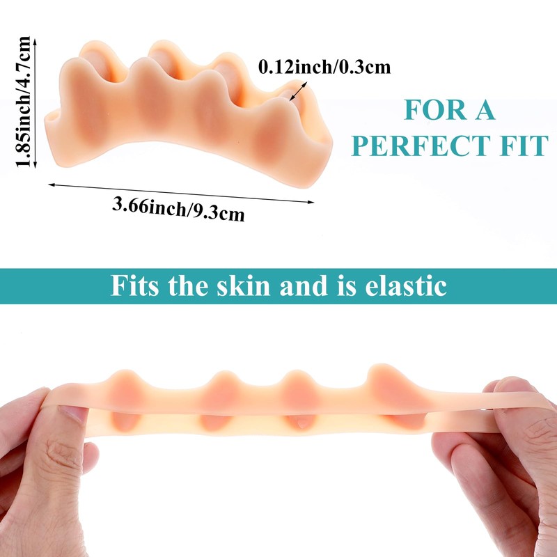 ElevateTech Silicone Toe Spacers 2Pairs Soft Toe Spacers for Correct