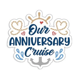 Our Anniversary Cruise Trip Colorful Cruise Magnet for Magnetic Cruise Doors 8" x 7.3"