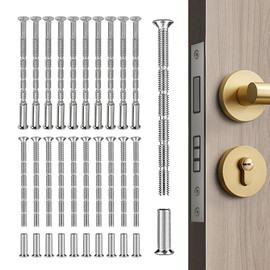 20pcs M4 Door Handle Bolt Through Fixings,Universal M4 Screw Connecting Bolts & Sleeves,M4Door Handle Screws for DoorHandle Roses Knobs Doors Lock and Escutcheons,Cabinet Drawers(Nickel Color)