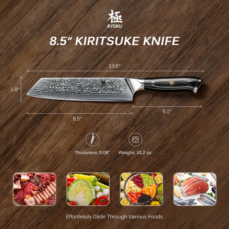 KYOKU Kiritsuke Chef Knife 8.5" - Shogun Series - Japanese