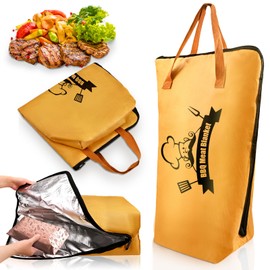 BBQ Blanket for Resting Meat, 21 in Reusable & Portable Meat Resting Blanket, Smoker Grilling Meat Insulated Resting Bag with Wide Mouth Ideal for Large Brisket, Beef, Pork Shoulders, Turkeys