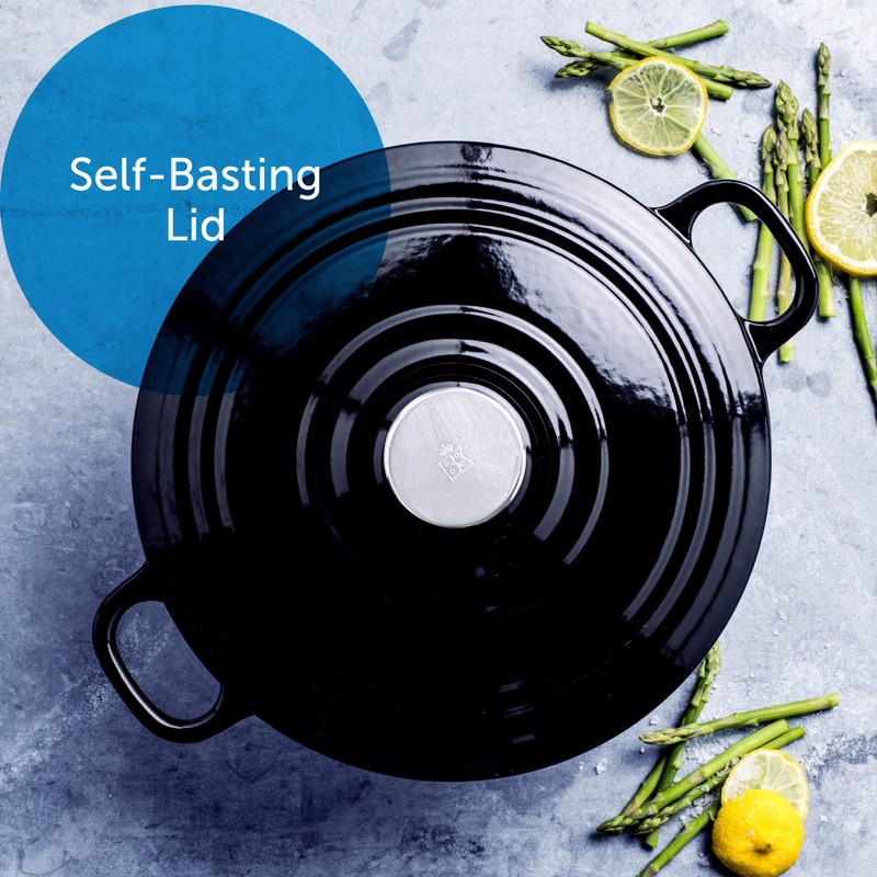 BK Bourgogne Enameled Cast Iron Induction 4.4QT Nonstick Dutch Oven,