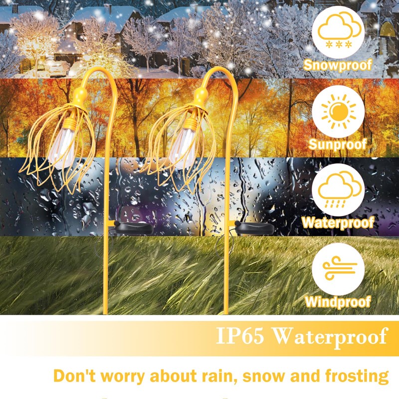 Solar Lights Outdoor Decorative Solar Wire Metal Flower Yard Stake
