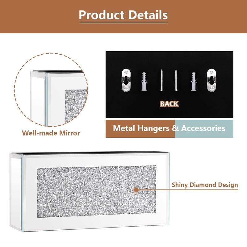 Poayewly Mirrored Remote Control Holder - Remote Holder Wall Mount