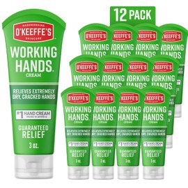 O'Keeffe's Working Hands Hand Cream for Extreme Dryness - 3 oz Tube (12 Pack) - Repairing Skincare for Cracked, Dry Hands