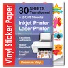 Premium Semi-Clear Sticker Paper - 30 Sheets - A4 -