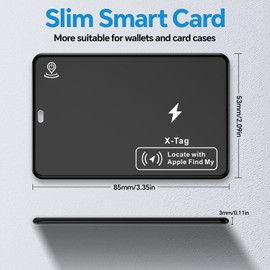 Ultra-Thin Wallet Tracker Card, Wireless Charging Recharged Tracker, Keys Finder & Item Locator for Keys, Bags, Wallet, Passport