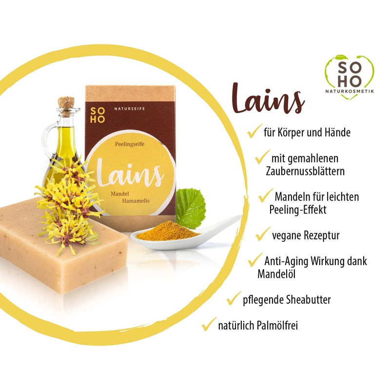 SOHO Naturkosmetik Shower Soap "Lains" • Solid Shower Gel with