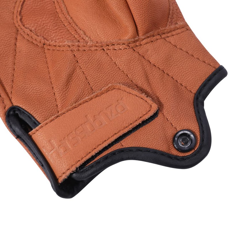 Harssidanzar GM037EU Men's Full Finger Goatskin Leather Touchscreen Motorcycle Fingerless