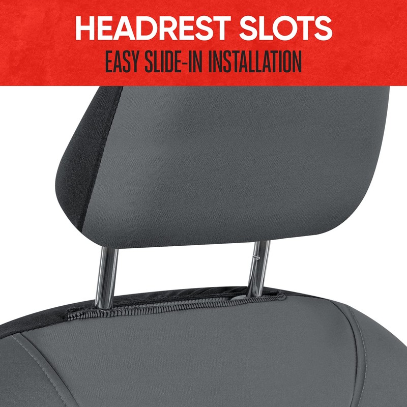 Motor Trend AquaShield Waterproof Front Seat Covers, Solid Gray Seat