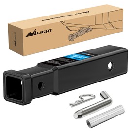 Nilight Nilight Trailer Hitch Receiver Extender Adapter Reducer 2 to 1-1/4 Inch Hitch Adapter 6-4/5 inch Extension Sleeve Convertor 350Lbs with 1/2-Inch Diameter Pin and Clip with 5/8-Inch Adapter