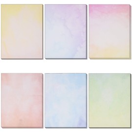 Gift Boutique 120 Pack Water Color Stationery Paper Set 6 Watercolor Designs Double Sided 8...