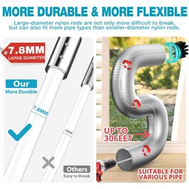 Sealegend 19-Piece Dryer Vent Cleaner Kit Omnidirectional Include 40Feet Dryer Vent Brush Blue Dryer Vacuum Attachment Lint Brush Vacuum&Dryer Adapter