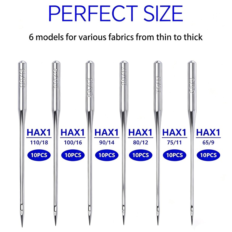 SUYUN WELL 60PCS Universal Sewing Machine Needles Heavy Duty HAX1