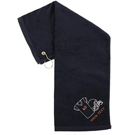 Mato & Hash Custom Embroidered Football Towels, Bulk Football Towels - Jersey & Helmet - 10PK Black CE6900Football S5