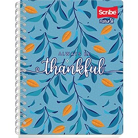 Scribe, NATURAL, Cuaderno Profesional Espiral Doble de Pasta Semi Rígida, Cuadro Chico C.5 de 100 Hojas (Diseño de Portada Aleatoria)                 