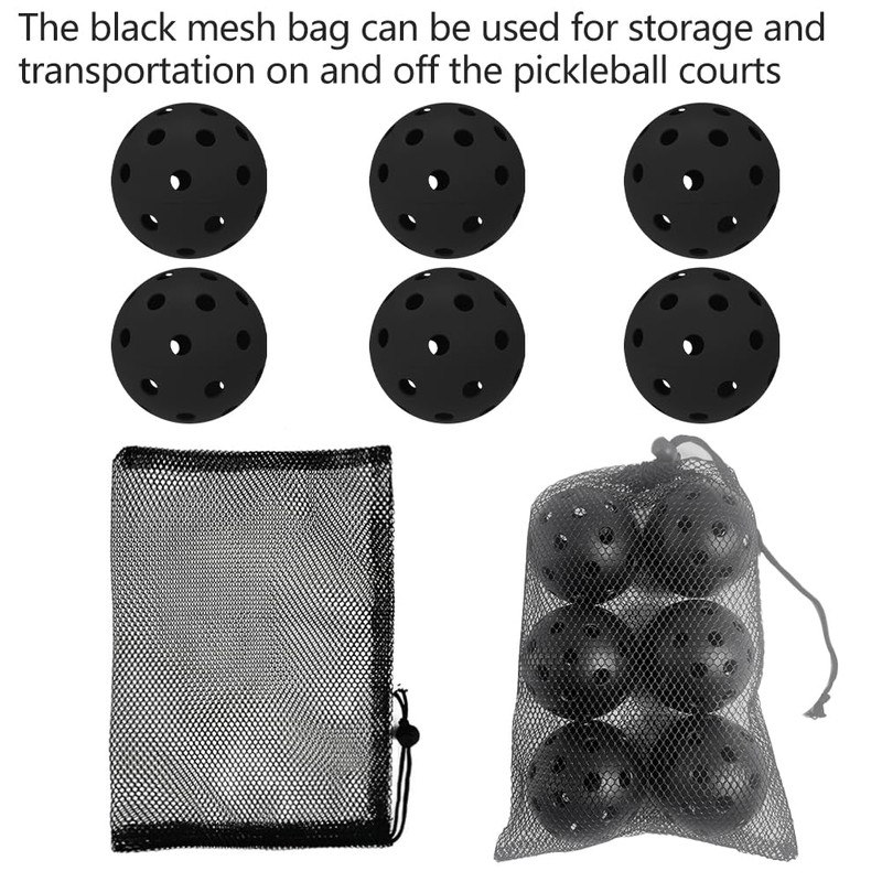 6 - Pack Pickleball Balls, 40 Holes Outdoor Pickleballs, High