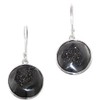 Sparkling Black Titanium Druzy 925 Sterling Silver Earrings, 5/8"