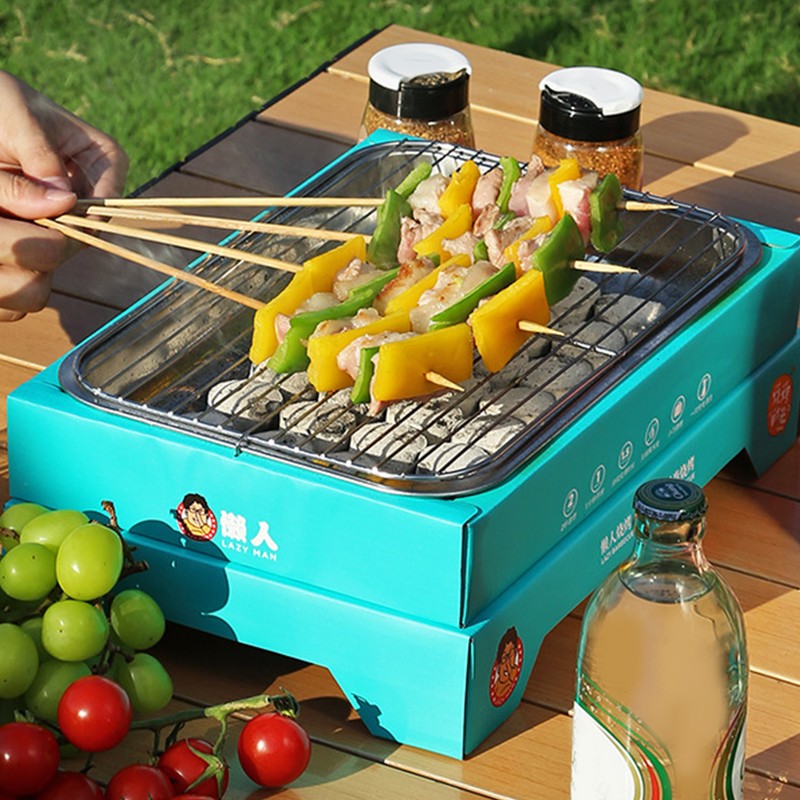 Charcoal Grill Single Use Compact Detachable Stainless Steel Portable Barbecue