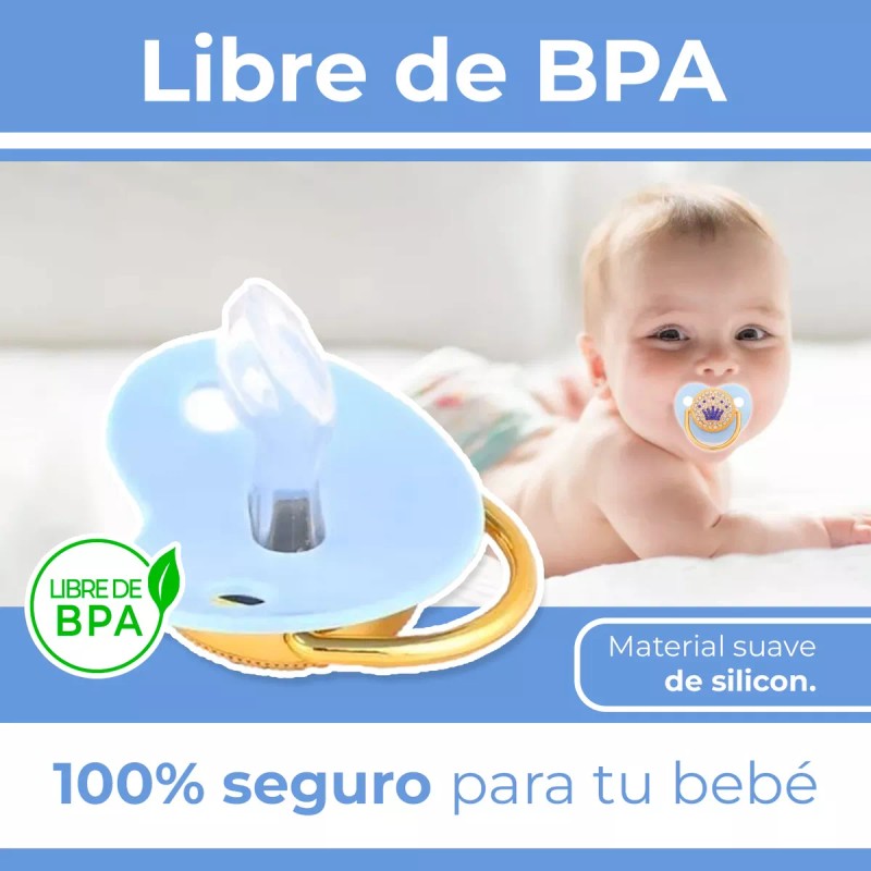 Chupón ortodóntico con dibujos animados Chupon Bebe De Lujo, Rey