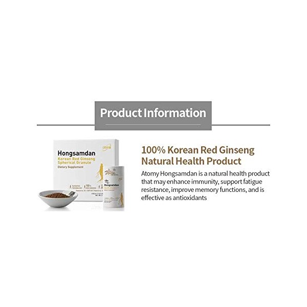 [Atomy] Hongsamdan Korean Red Ginseng 60 pack 1g Spherical Granule immunity