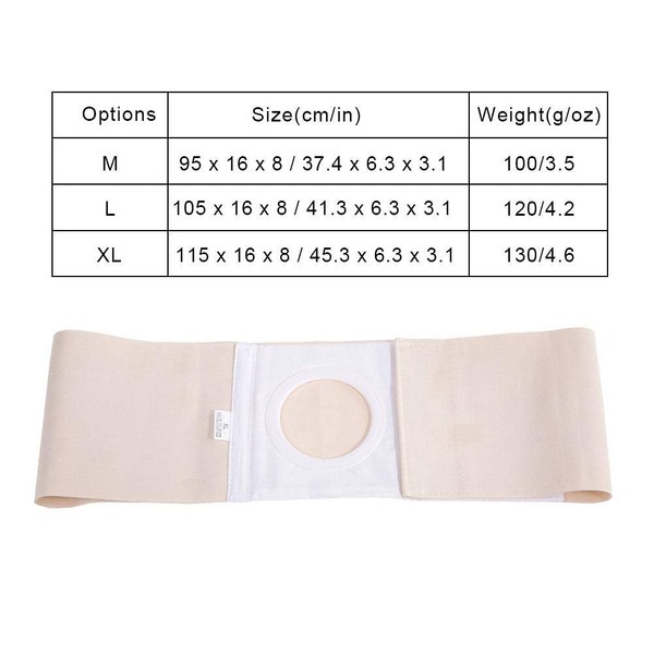 Ostomy Hernia Belt, Elastic Ostomy Hernia Belt for Colostomy Bag Abdominal Binder with Stoma Opening Navel Hernia Support, Help Relieve Pain for Incisional, Epigastric, Ventral, Inguinal Hernia(L)