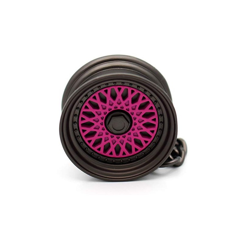 VmG-Store BBS Style Black / Chrome Rim Keyring - Solid