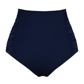 Septangle - Bragas de bikini de talle alto, estilo vintage, para mujer, Azul marino, 8