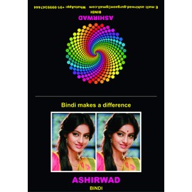 ASHIRWAD Maroon Bindi of Single Size 10 pcs and Different Sizes 1 pc each of No. 1, 2, 3, 4, 5, 6 (Maroon No. 1)