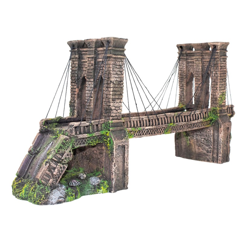 Penn-Plax Medium Brooklyn Bridge Model For Large Fish Tanks and